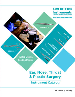 Ear, Nose, Throat & Plastic Surgery Instrument Catalog
